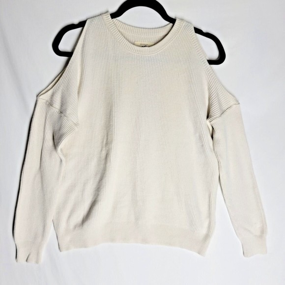 Hollister Sweaters - Hollister Women's Cold Shoulder Sweater Oat Long Sleeve Size XS